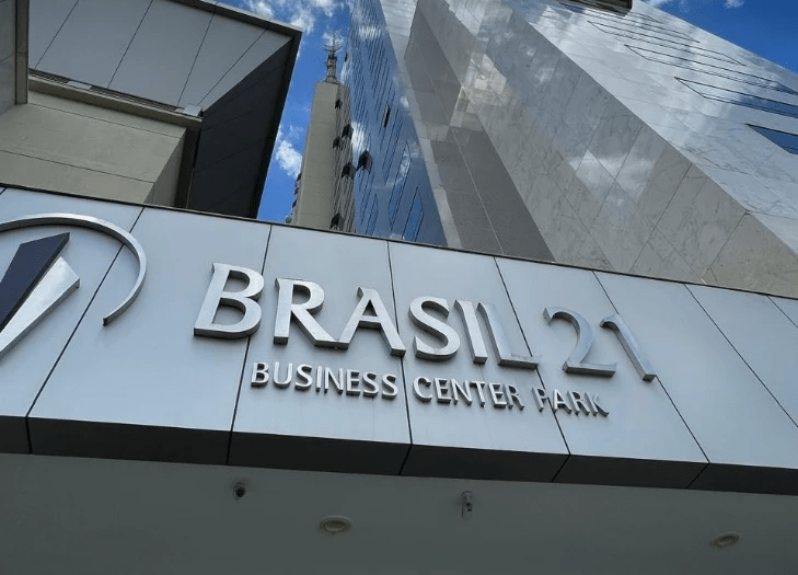 Fachada do escritório na filial de Brasília, edifício Brasil 21